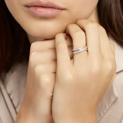 Bague Anelyse Or Blanc Oxyde De Zirconium