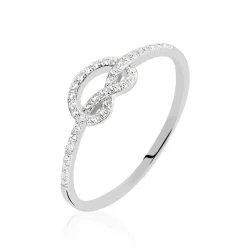 Bague Anfel Or Blanc Oxyde De Zirconium