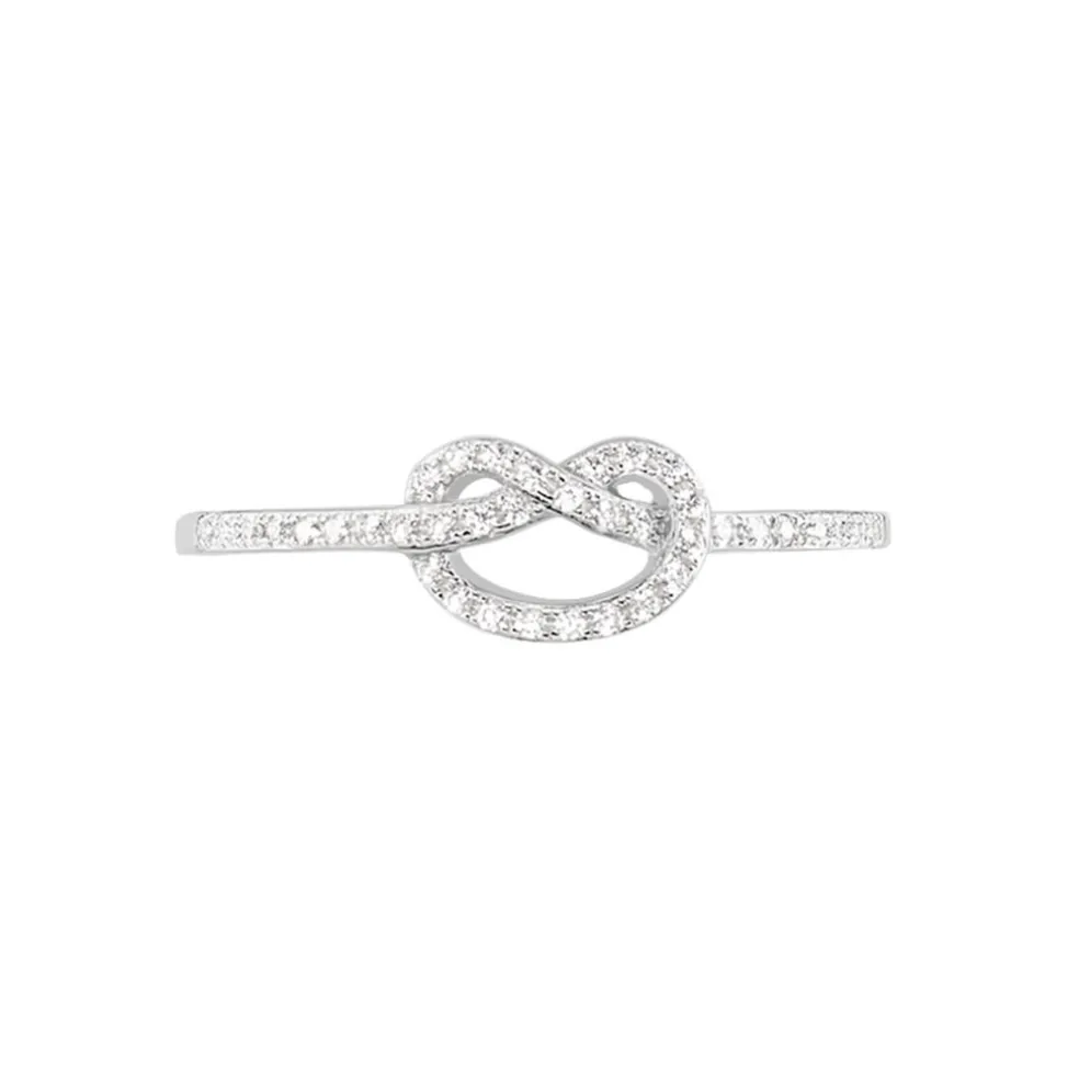 Bague Anfel Or Blanc Oxyde De Zirconium