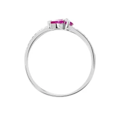 Bague Angie Or Blanc Rubis Et Diamant
