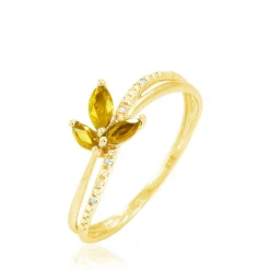 Bague Angie Or Jaune Citrine Et Diamant