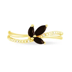 Bague Angie Or Jaune Quartz Et Diamant