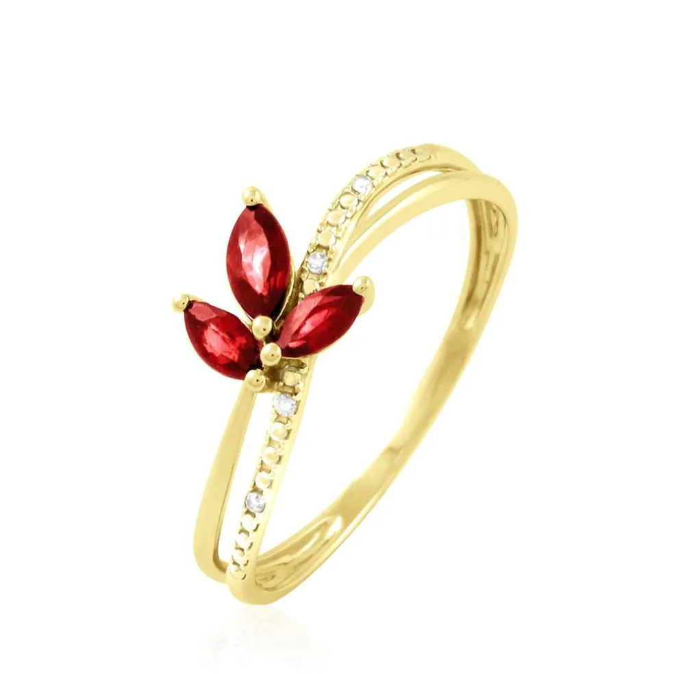 Bague Angie Or Jaune Rubis Et Diamant