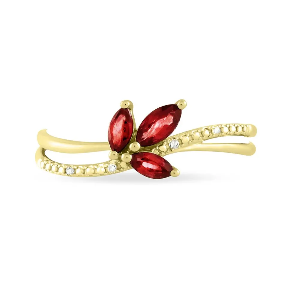 Bague Angie Or Jaune Rubis Et Diamant