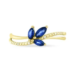 Bague Angie Or Jaune Saphir Et Diamant