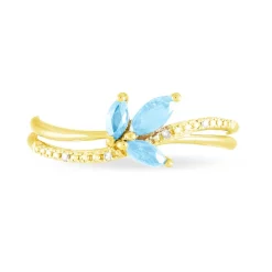 Bague Angie Or Jaune Topaze Et Diamant