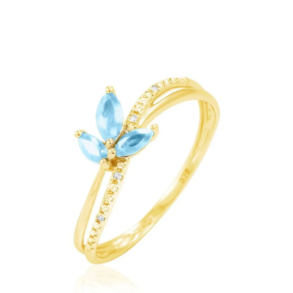 Bague Angie Or Jaune Topaze Et Diamant