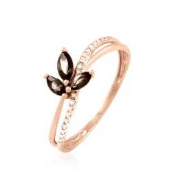 Bague Angie Or Rose Quartz Et Diamant