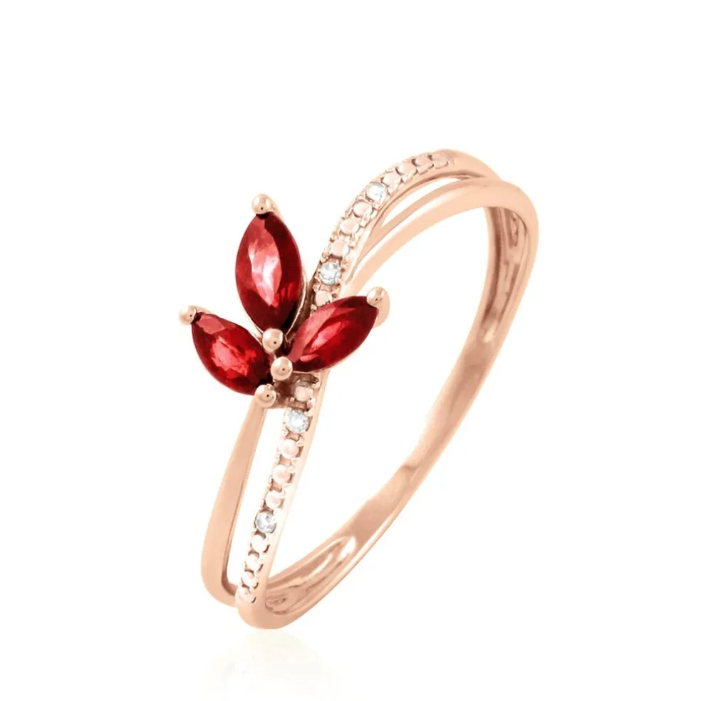 Bague Angie Or Rose Rubis Et Diamant