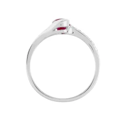 Bague Anja Or Blanc Rubis Et Diamant