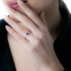 Bague Anja Or Blanc Saphir Et Diamant