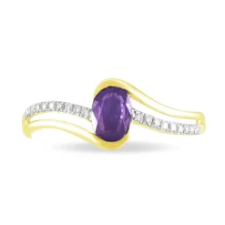 Bague Anja Or Jaune Amethyste Et Diamant