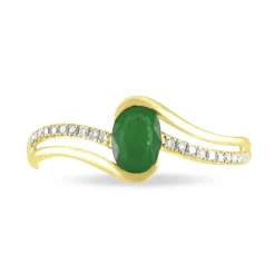 Bague Anja Or Jaune Emeraude Et Diamant