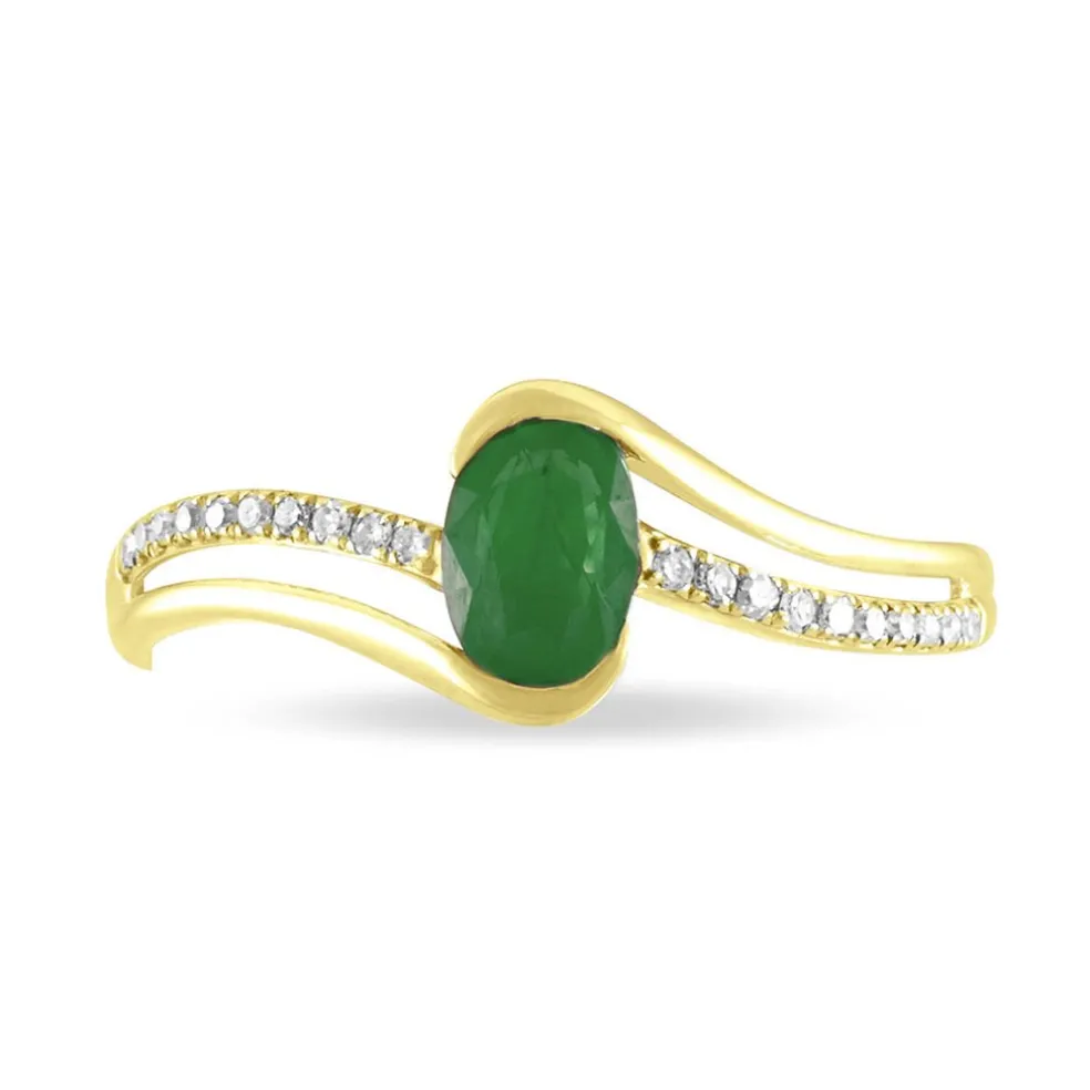 Bague Anja Or Jaune Emeraude Et Diamant