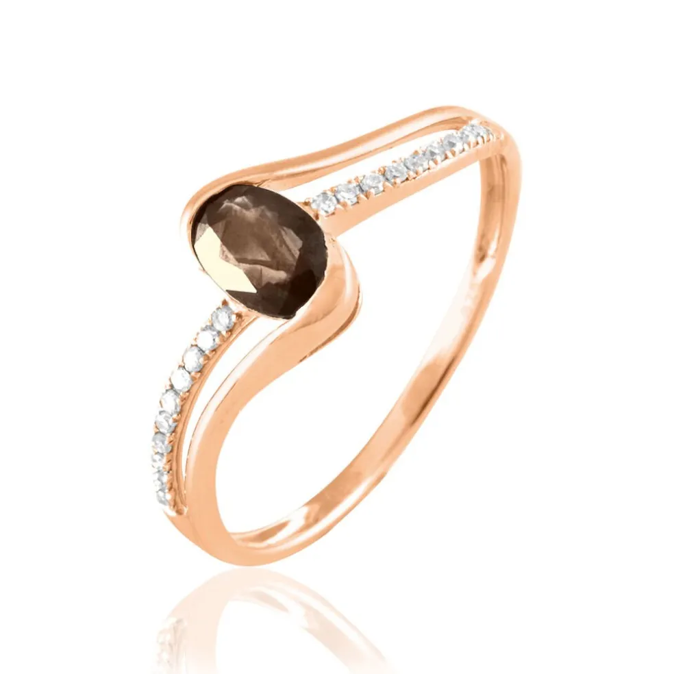 Bague Anja Or Rose Quartz Et Diamant