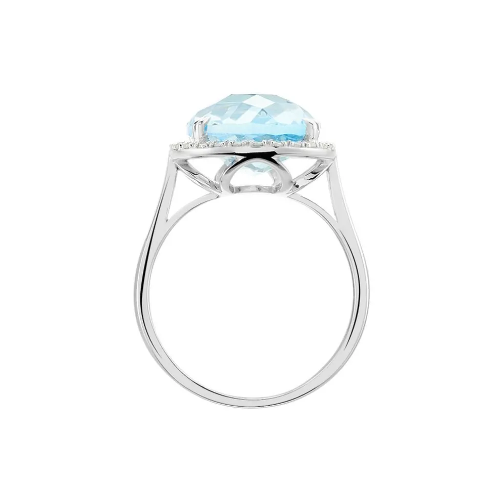 Bague Anna Or Blanc Topaze Et Oxyde De Zirconium