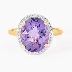 Bague Anna Or Jaune Amethyste Et Oxyde De Zirconium
