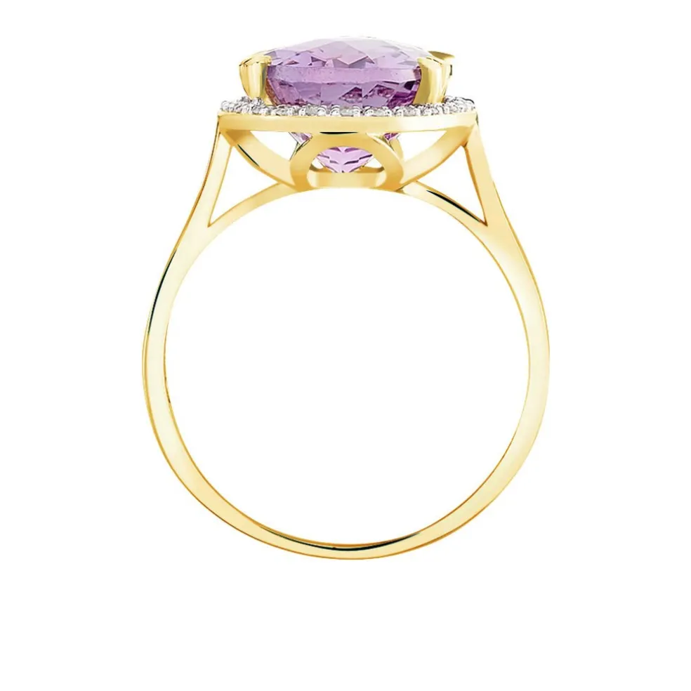 Bague Anna Or Jaune Amethyste Et Oxyde De Zirconium