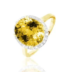 Bague Anna Or Jaune Citrine Et Diamant