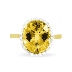 Bague Anna Or Jaune Citrine Et Diamant
