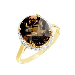Bague Anna Or Jaune Quartz Et Oxyde De Zirconium