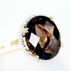 Bague Anna Or Jaune Quartz Et Oxyde De Zirconium