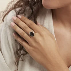 Bague Anna Or Jaune Quartz Et Oxyde De Zirconium