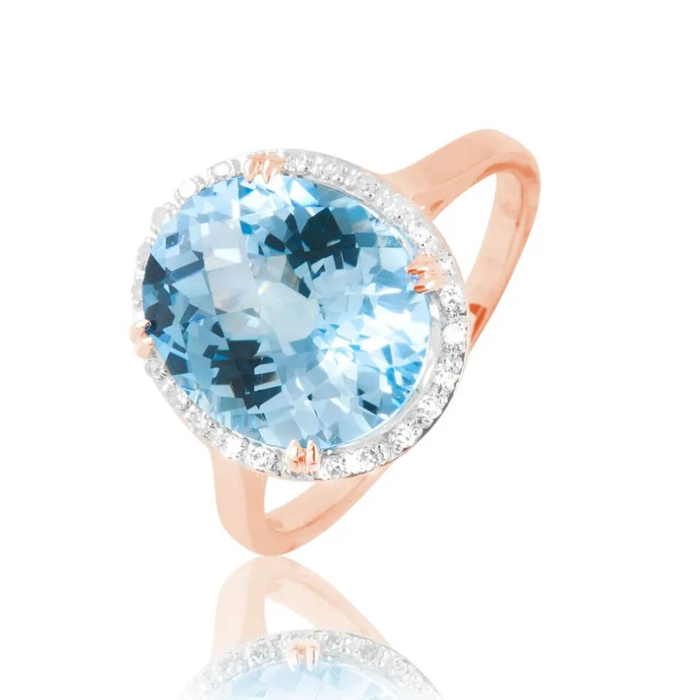 Bague Anna Or Rose Topaze Et Diamant