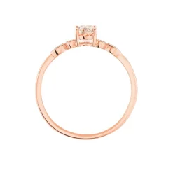 Bague Antonia Or Rose Morganite Et Oxyde De Zirconium