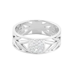 Bague Appius Argent Blanc Oxyde De Zirconium
