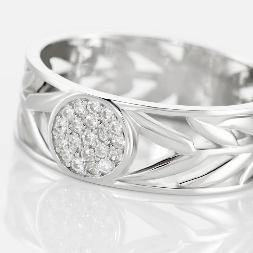 Bague Appius Argent Blanc Oxyde De Zirconium