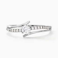 Bague April Or Blanc Oxyde De Zirconium