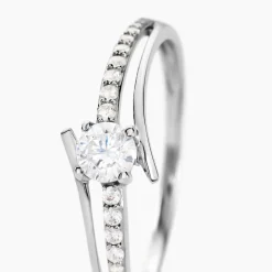 Bague April Or Blanc Oxyde De Zirconium