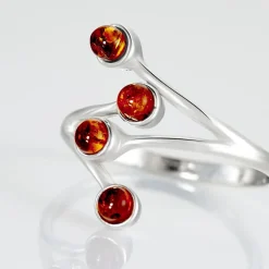 Bague Argent Blanc Accorus Ambre