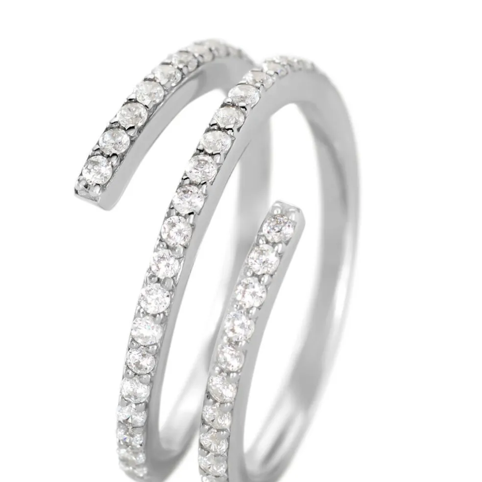 Bague Argent Blanc Bennett Oxydes De Zirconium