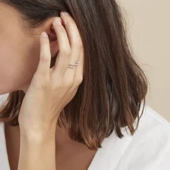 Bague Argent Blanc Bennett Oxydes De Zirconium