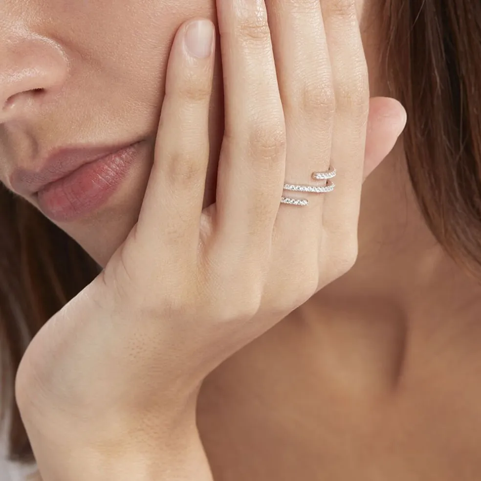 Bague Argent Blanc Bennett Oxydes De Zirconium