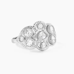 Bague Argent Blanc Boulonnaise Oxydes De Zirconium