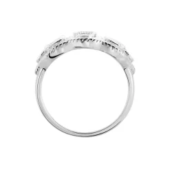 Bague Argent Blanc Boulonnaise Oxydes De Zirconium