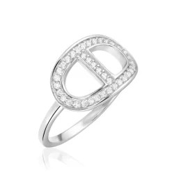 Bague Argent Blanc Caprina Oxydes De Zirconium