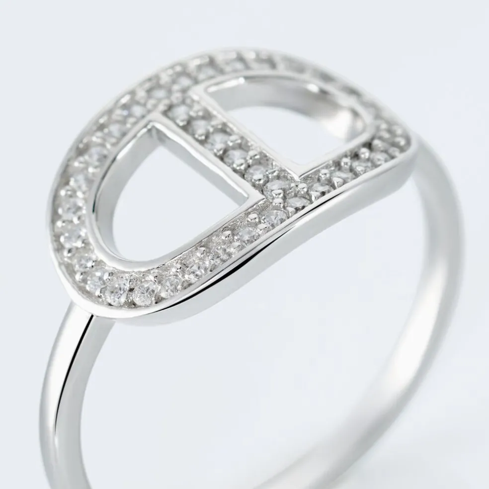 Bague Argent Blanc Caprina Oxydes De Zirconium