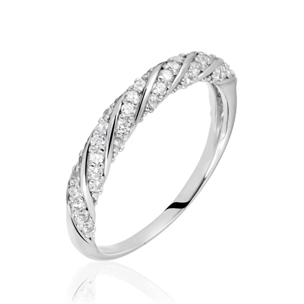 Bague Argent Blanc Clayton Oxydes De Zirconium