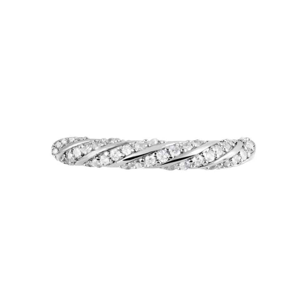 Bague Argent Blanc Clayton Oxydes De Zirconium
