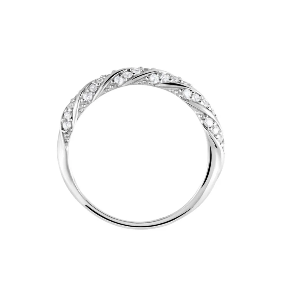 Bague Argent Blanc Clayton Oxydes De Zirconium