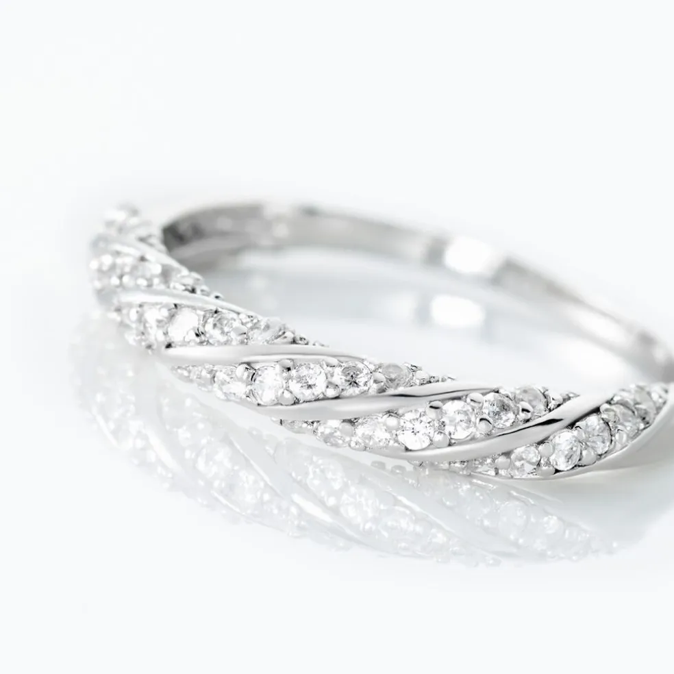 Bague Argent Blanc Clayton Oxydes De Zirconium