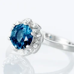 Bague Argent Blanc Clover Verre Oxydes De Zirconium