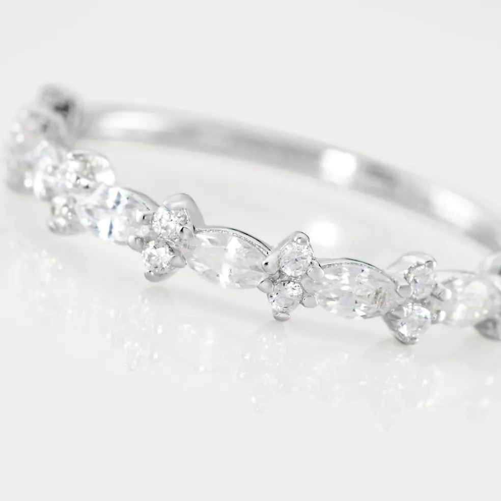 Bague Argent Blanc Coby Oxydes De Zirconium