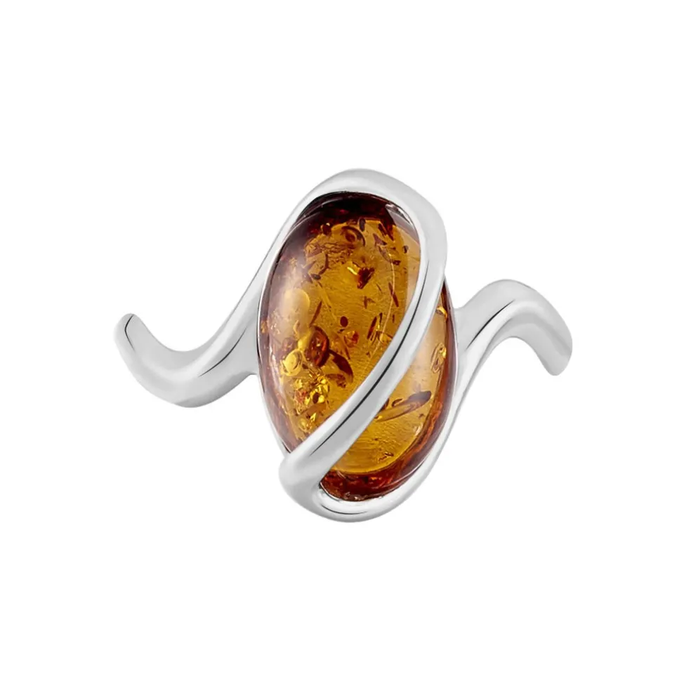 Bague Argent Blanc Leeloo Ambre