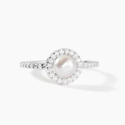 Bague Argent Blanc Suada Perle De Culture Oxyde De Zirconium