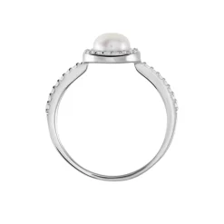 Bague Argent Blanc Suada Perle De Culture Oxyde De Zirconium